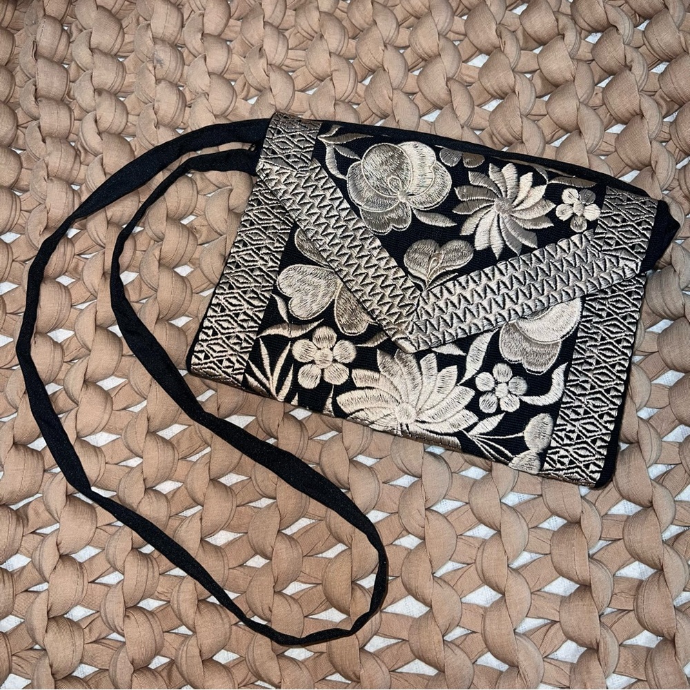 Handmade Embroidered Crossbody Bag Clutch